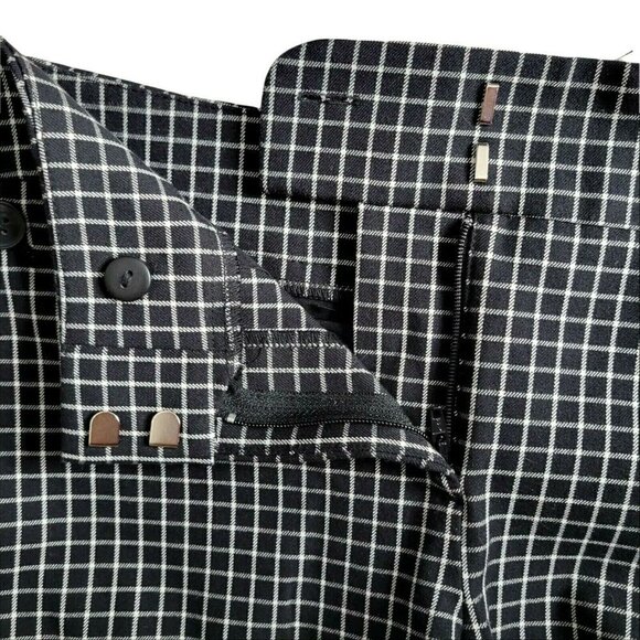 Loft Julie Ankle Pants Size 0 28X28 Trousers Windowpane Plaid Pockets Zip - Picture 5 of 8